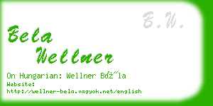 bela wellner business card